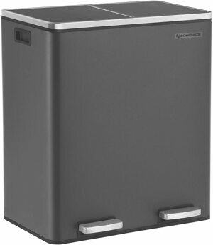 SONGMICS Odpadkový koš na tříděný odpad 2 x 30 L černý