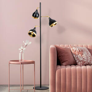 ASIR Stojací lampa YILDO - 7022 černá zlatá