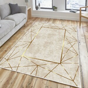 ASIR Předsíňový koberec (100 x 200 cm) ELS2400 béžový a zlatý