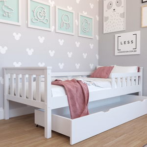 GRZ Dětská masivní postel Figaro 160 x 80 cm - Bílá + ROŠT ZDARMA