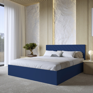 Eka Čalouněná postel ADEL 180x200 cm Barva látky Trinity: (2331) Tmavá modrá