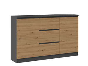 TPS Komoda 2D3S 120 cm - Antracit / Dub artisan