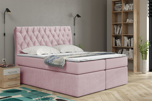 Eka Kontinentální čalouněná postel Luxurious - Cassablanca (200x200 cm) Barva látky Trinity: (2319) Světlá růžová