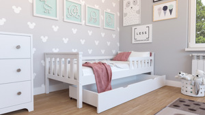 GRZ Dětská masivní postel Figaro 180 x 80 cm - Bílá + ROŠT ZDARMA