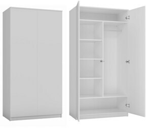 TPS Šatní skříň SD-90 cm - Bílá