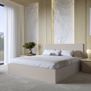 Eka Čalouněná postel ADEL 160x200 cm Barva látky Trinity: (2302) Krémová