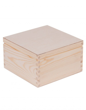 FK Dřevěná krabička - 20x20x13 cm, Přírodní