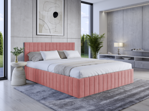 Eka Čalouněná postel LINDA 180x200 cm Barva látky Trinity: (2323) Tmavá růžová