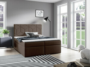 Eka Kontinentální čalouněná postel BOX - Trinity (200x200 cm) Barva látky Trinity: (2308) Tmavá hnědá