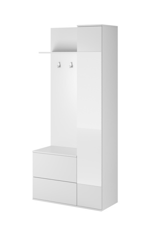 PSK Předsíňová stěna GIN, Bílá 90 cm