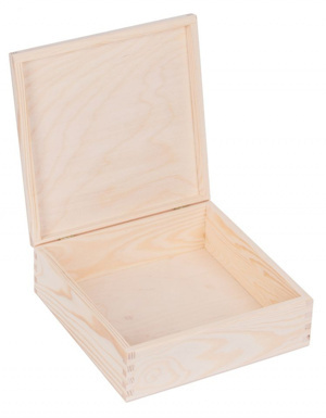 FK Dřevěná krabička - 22x22x8 cm, Přírodní