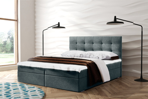 Eka Kontinentální čalouněná postel OSLO (90x200 cm) Barva látky Trinity: (2314) Šedá