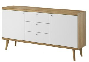 PSK Komoda PORO, Dub Riviera/Bílá 160 cm