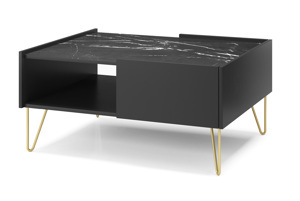 PSK Konferenční stolek HOPE, Černá/Marmur Black Royal 97 cm