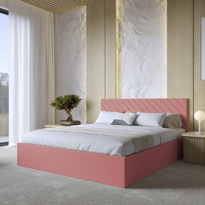 Eka Čalouněná postel ADEL 180x200 cm Barva látky Trinity: (2323) Tmavá růžová