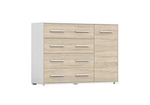 IDZ Komoda FRIDA 02 1D4S, 135 cm Dub Sonoma / Bílá
