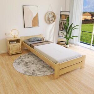 Maxi Postel z masivu Evropa 90 x 200 cm - barva Borovice + matrace Relax ROŠT ZDARMA