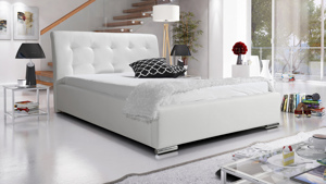 Eka Čalouněná postel Star - Eko-kůže 180x200 cm Barva látky Eko-kůže: Bílá (17), Úložný prostor: S dřevěným rámem úložného prostoru