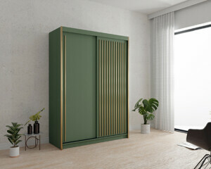 ARK Šatní skříň GREEN bez zrcadla, Zelená 150 cm