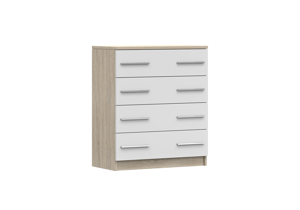 IDZ Komoda OMEGA III 4S 02, 80 cm Dub Sonoma/Bílá