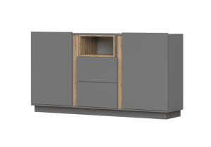 IDZ Komoda GREY II 04, 180 cm Šedá/Dub Artisan