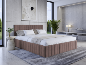 Eka Čalouněná postel LINDA 180x200 cm Barva látky Trinity: (2306) Světlá hnědá