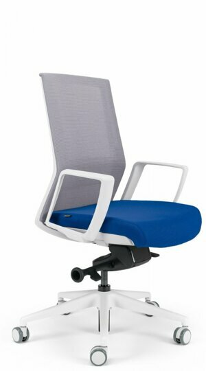 Kancelářská ergonomická židle BESTUHL S27 WHITE — více barev, snímatelný potah Modrá