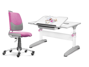 Dětský set Actikid A3 UNIQ - růžový, set židle + stůl