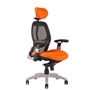 Ergonomická kancelářská židle na kolečkách SATURN – s područkami, více barev NET oranžová