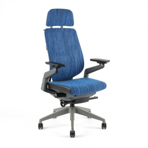 Kancelářská ergonomická židle KARME MESH — více barev Modrá žíhaná