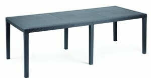 Zahradní stůl QUEEN — 220x90x72 cm, umělý ratan, antracit