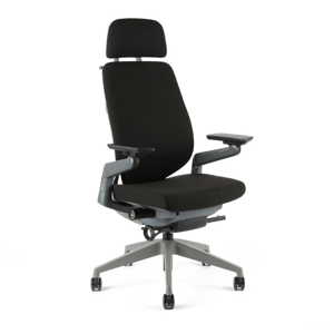 Kancelářská ergonomická židle KARME — více barev, s podhlavníkem a područkami Černá F06