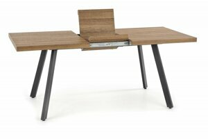 Jídelní rozkládací stůl BERLIN – 140x85x76 (+40), ořech, černá
