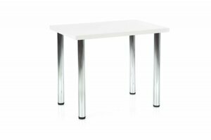 Jídelní stůl MODEX – 90x60x75, chrom/dřevo, bílá