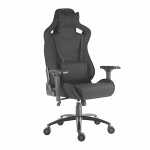 Herní židle IRON XXL — látka, černá, nosnost 140 kg