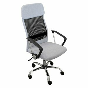 Kancelářská otočná židle BOSS — chrom, textil, šedočerná