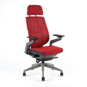 Kancelářská ergonomická židle KARME MESH — více barev Červená žíhaná