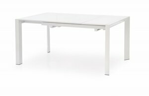 Jídelní rozkládací stůl STANFORD – 130x80x76 (+80), kov, bílý