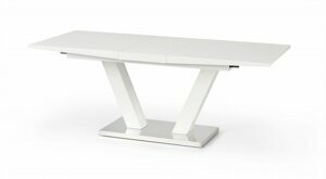 Jídelní rozkládací stůl MASON – 160x90x76 (+40), kov, bílý