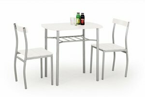 Jídelní set LANCE 1 + 2 – kov, bílá