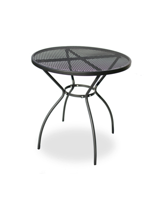 Zahradní kulatý stůl ANTILA — kov, černá, průměr 70 cm
