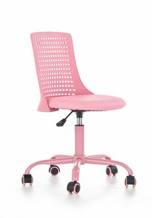 Dětská židle na kolečkách PURE - ekokůže, růžová