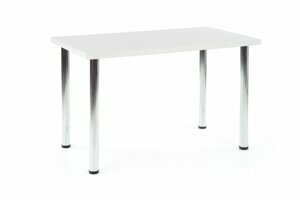 Jídelní stůl MODEX – 120x68x75, chrom/dřevo, bílá