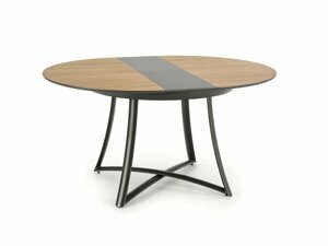 Jídelní kulatý rozkládací stůl MORETTI – 118x118x76 (+30), dub/antracit
