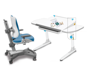Dětský set MyChamp W58 - modrý, set židle + stůl