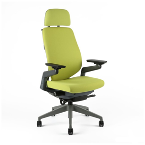 Kancelářská ergonomická židle KARME — více barev, s podhlavníkem a područkami Zelená F01