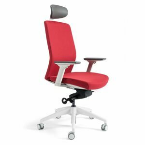 Kancelářská ergonomická židle BESTUHL J2 WHITE SP — více barev, s podhlavníkem Červená 202