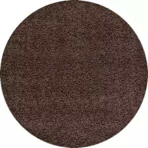 Ayyildiz Kruhový koberec Dream Shaggy 4000 – tm. hnědá 120x120 (průměr) kruh