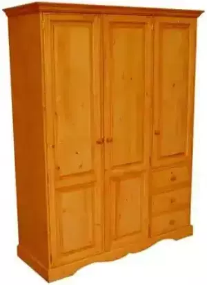 Unis Skříň masiv trojdílná 00179, zásuvky vlevo