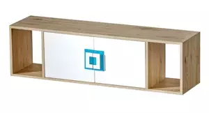 Casarredo Závěsná police NIKO 12 dub jasný/bílá/tyrkys